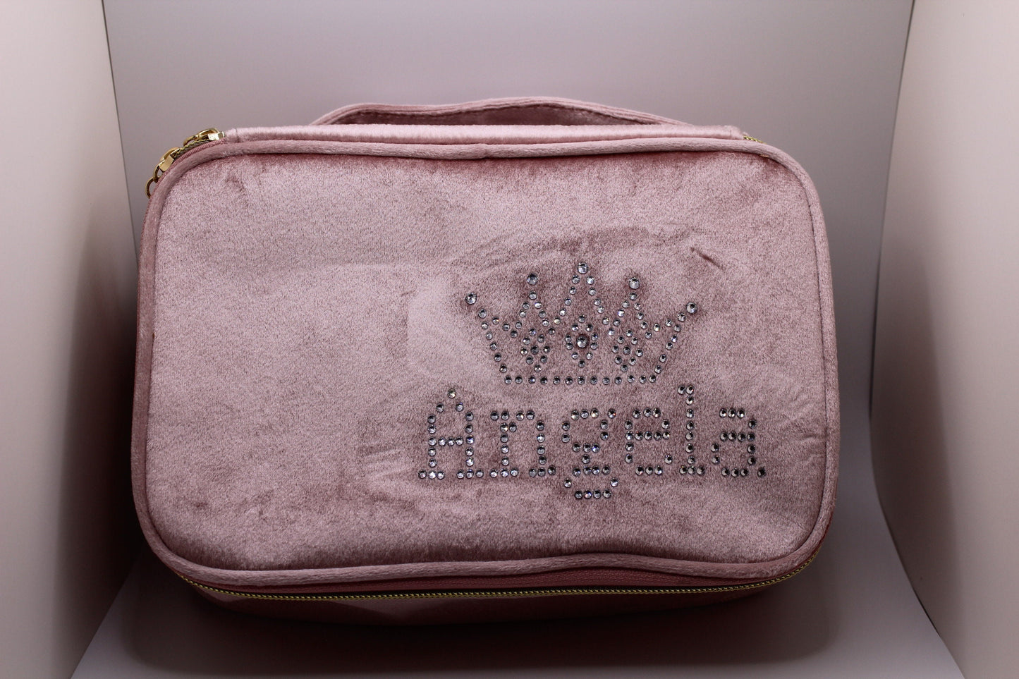 Customize Make Up bag for gift girls, rhinestones gift, personalized, Monogram, Velvet Brush Bag, Christmas Gift, Bridesmaid gift