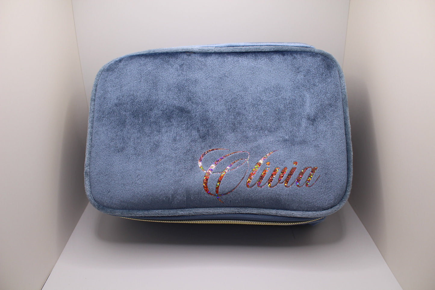 Customize Make Up bag for gift girls, rhinestones gift, personalized, Monogram, Velvet Brush Bag, Christmas Gift, Bridesmaid gift