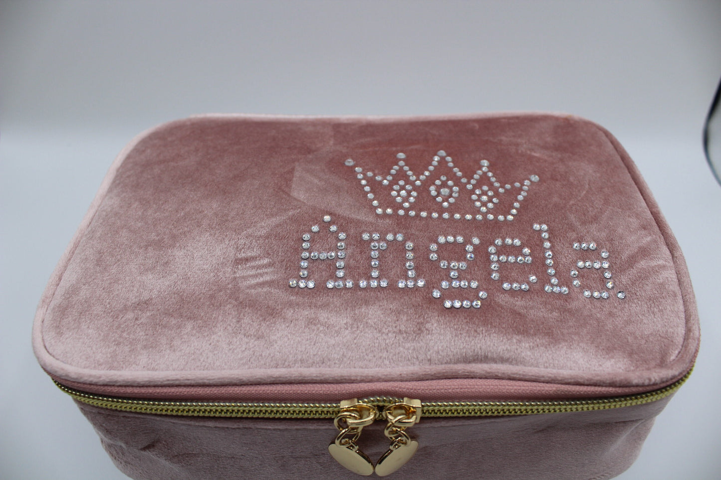Personalized velvet makeup bag. Custom make up bag