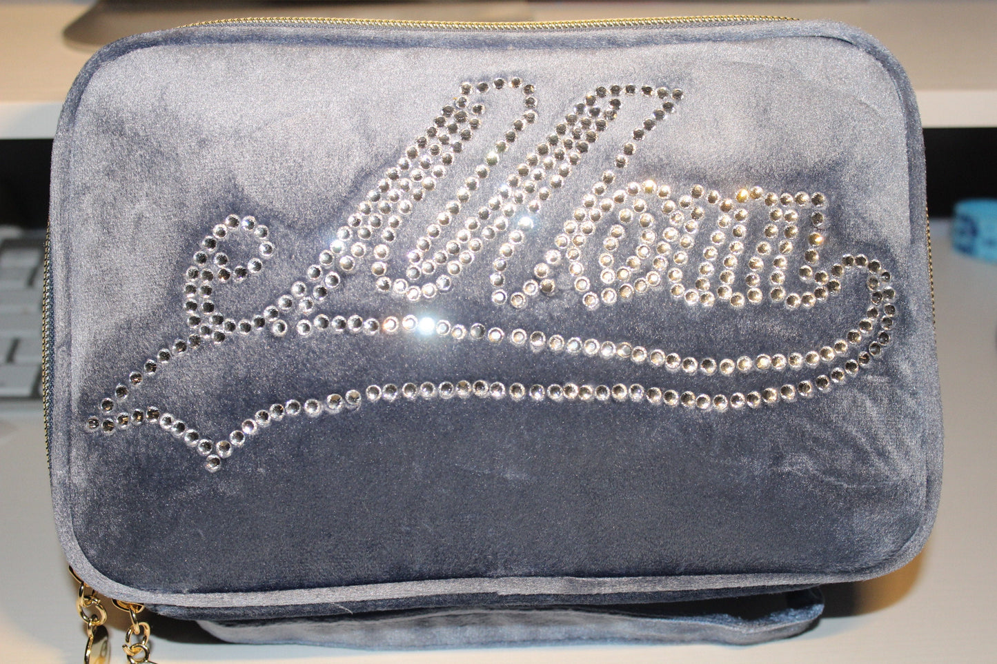Customize Make Up bag for gift girls, rhinestones gift, personalized, Monogram, Velvet Brush Bag, Christmas Gift, Bridesmaid gift