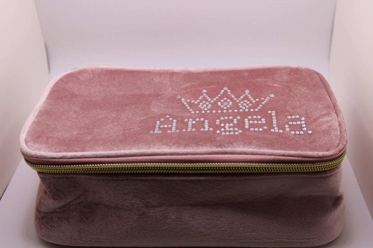 Customize Make Up bag for gift girls, rhinestones gift, personalized, Monogram, Velvet Brush Bag, Christmas Gift, Bridesmaid gift