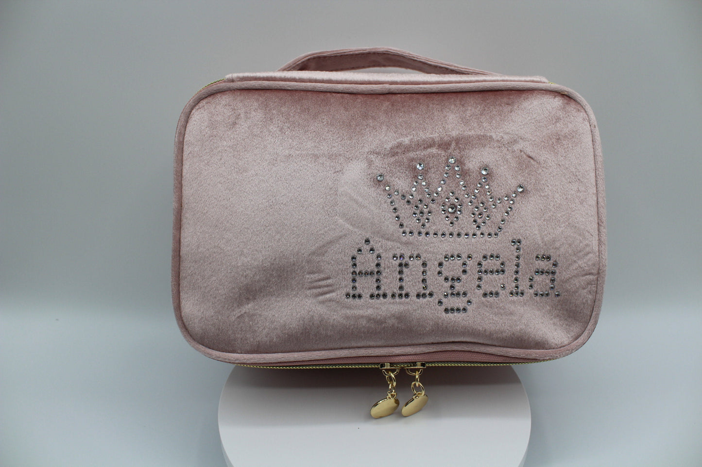 Personalized velvet makeup bag. Custom make up bag