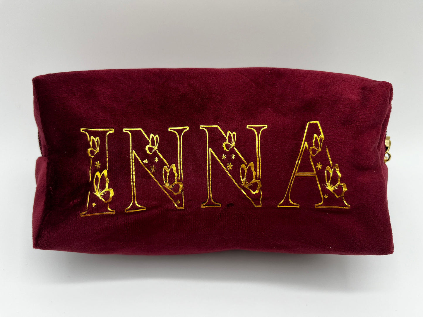 Velvet Makeup Bag Personalized Birthday Gift for Her Women Best Friend Birthday Teen Girl Gift Velvet Cosmetic Travel Bag Velour Pouch