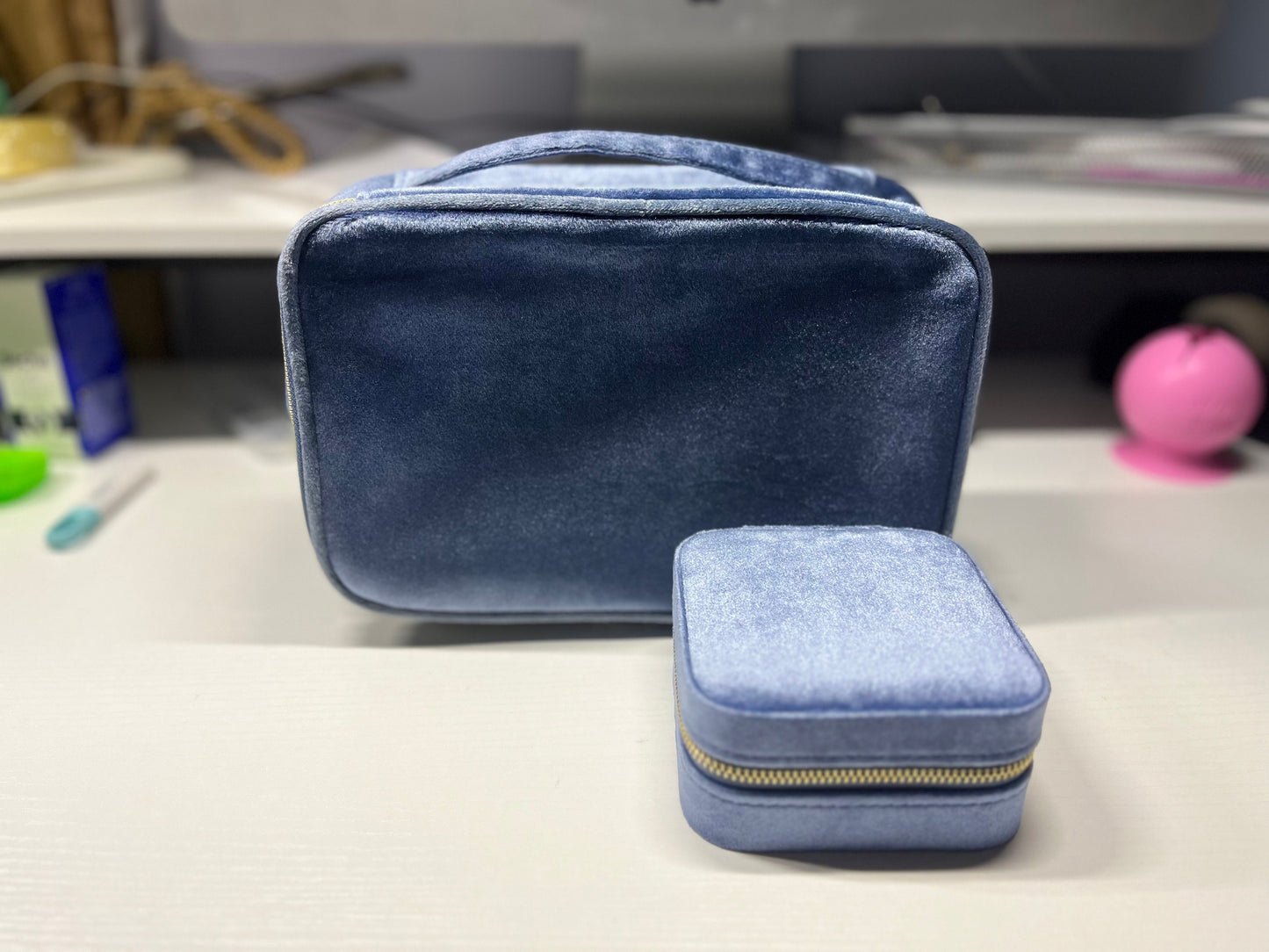 Personalized Makeup Bag for Mis 15, Bridesmaid Cosmetic Bag and jewelry box, Custom Makeup Bag, Bridesmaid Proposal, Bridesmaid Gift