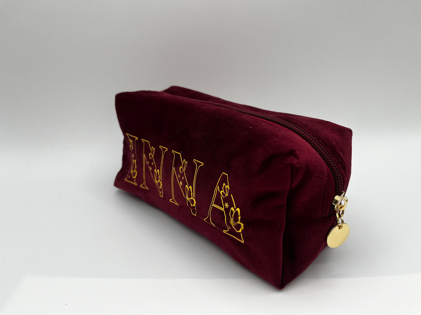 Velvet Makeup Bag Personalized Birthday Gift for Her Women Best Friend Birthday Teen Girl Gift Velvet Cosmetic Travel Bag Velour Pouch