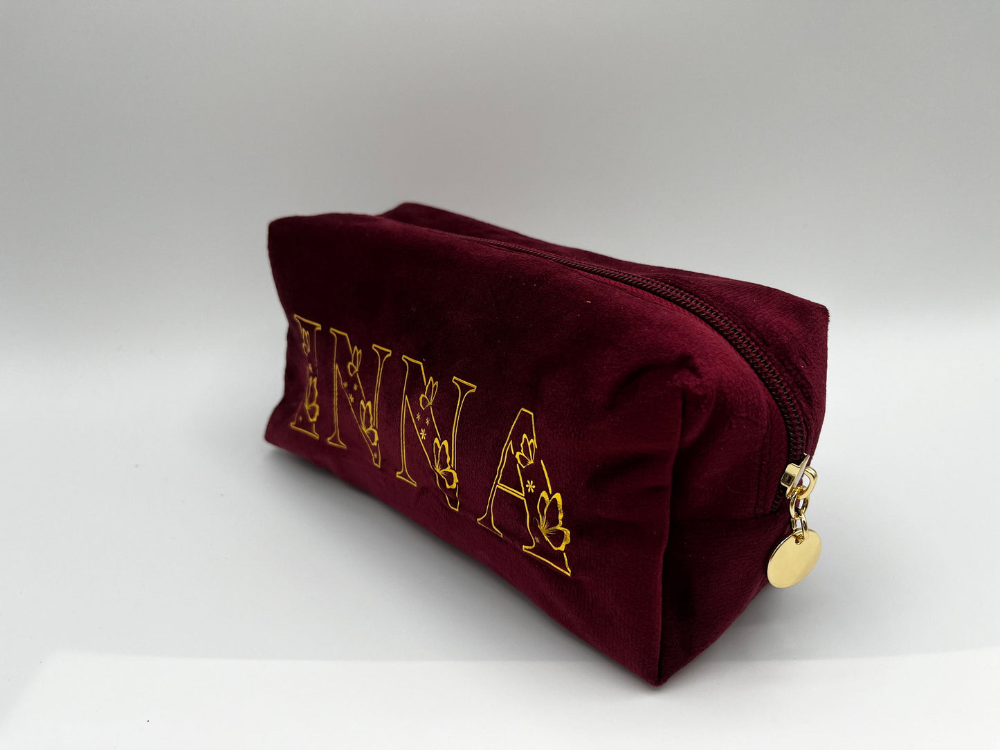 Velvet Makeup Bag Personalized Birthday Gift for Her Women Best Friend Birthday Teen Girl Gift Velvet Cosmetic Travel Bag Velour Pouch