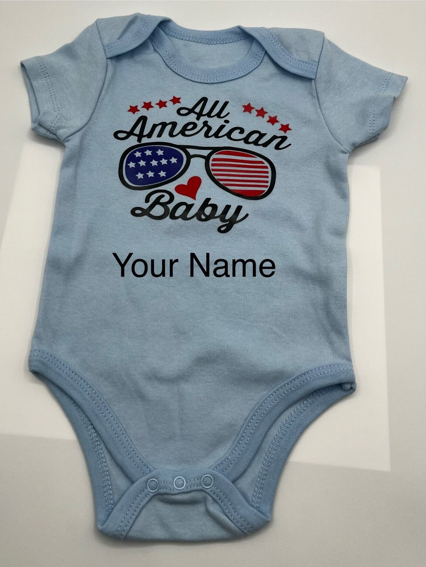 Bodysuits for girls and boys. Special clothes for Independence Day for your child with his name.