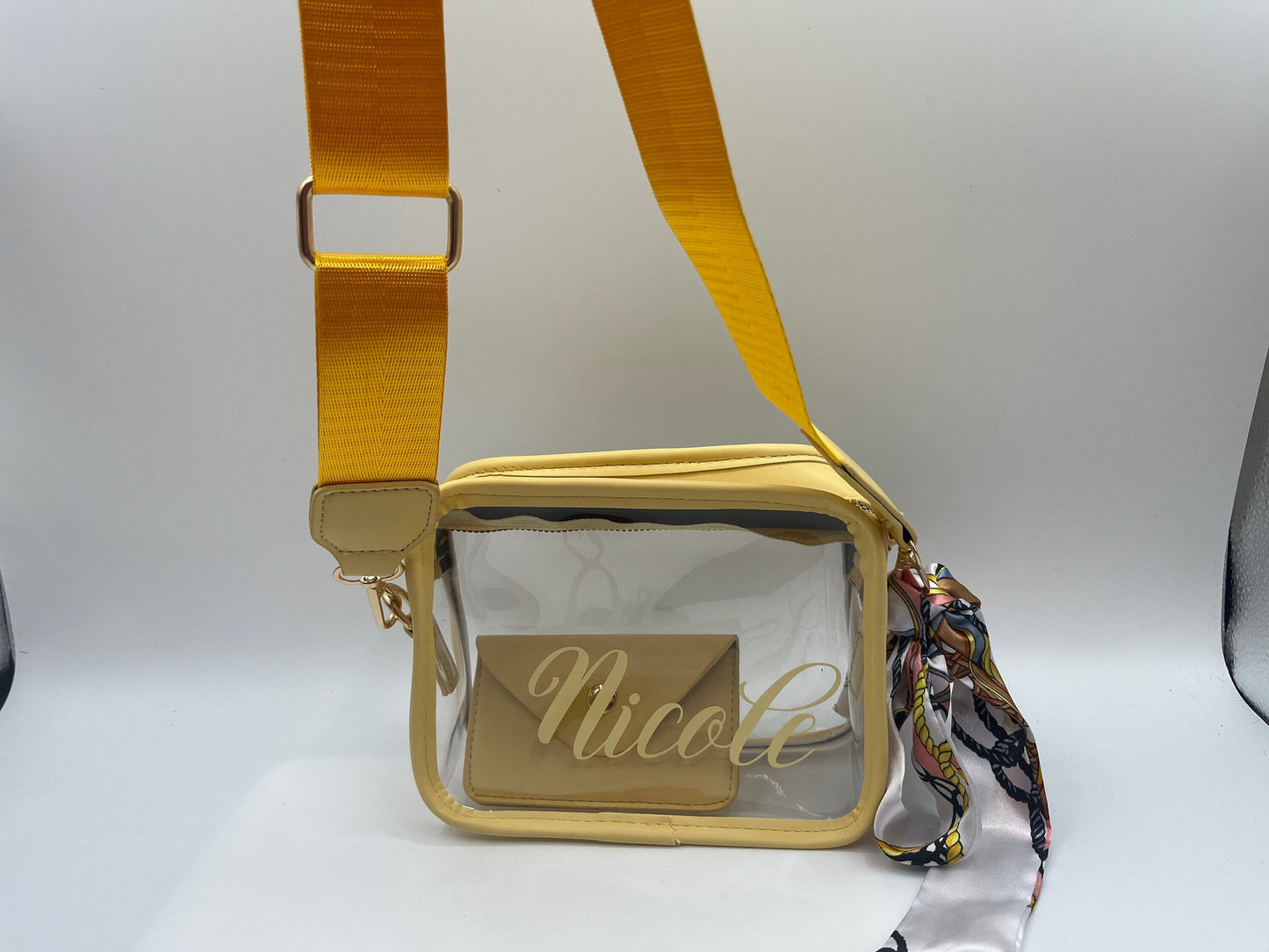 Clear Stadium Bag Crossbody, Game day bag, Makeup bag, Purse, Clear Bag with Strap, Transparent Bag for Stadium, Clear Concert Bag