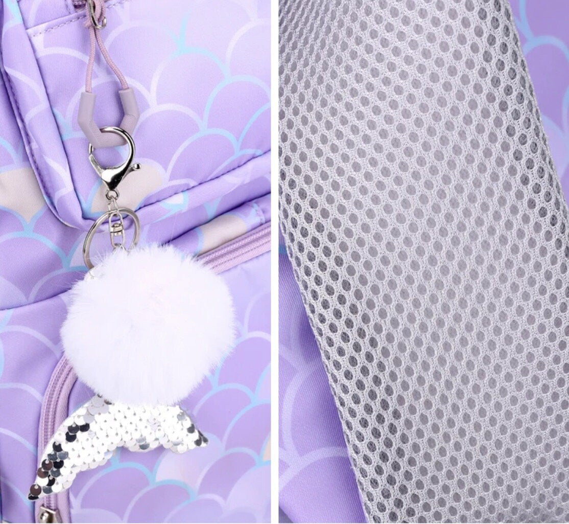 Backpack for kids, Back to school, rhinestones tail, mermaid backpack, quality bag, pearls, custom , purse for pencils, lunchbox