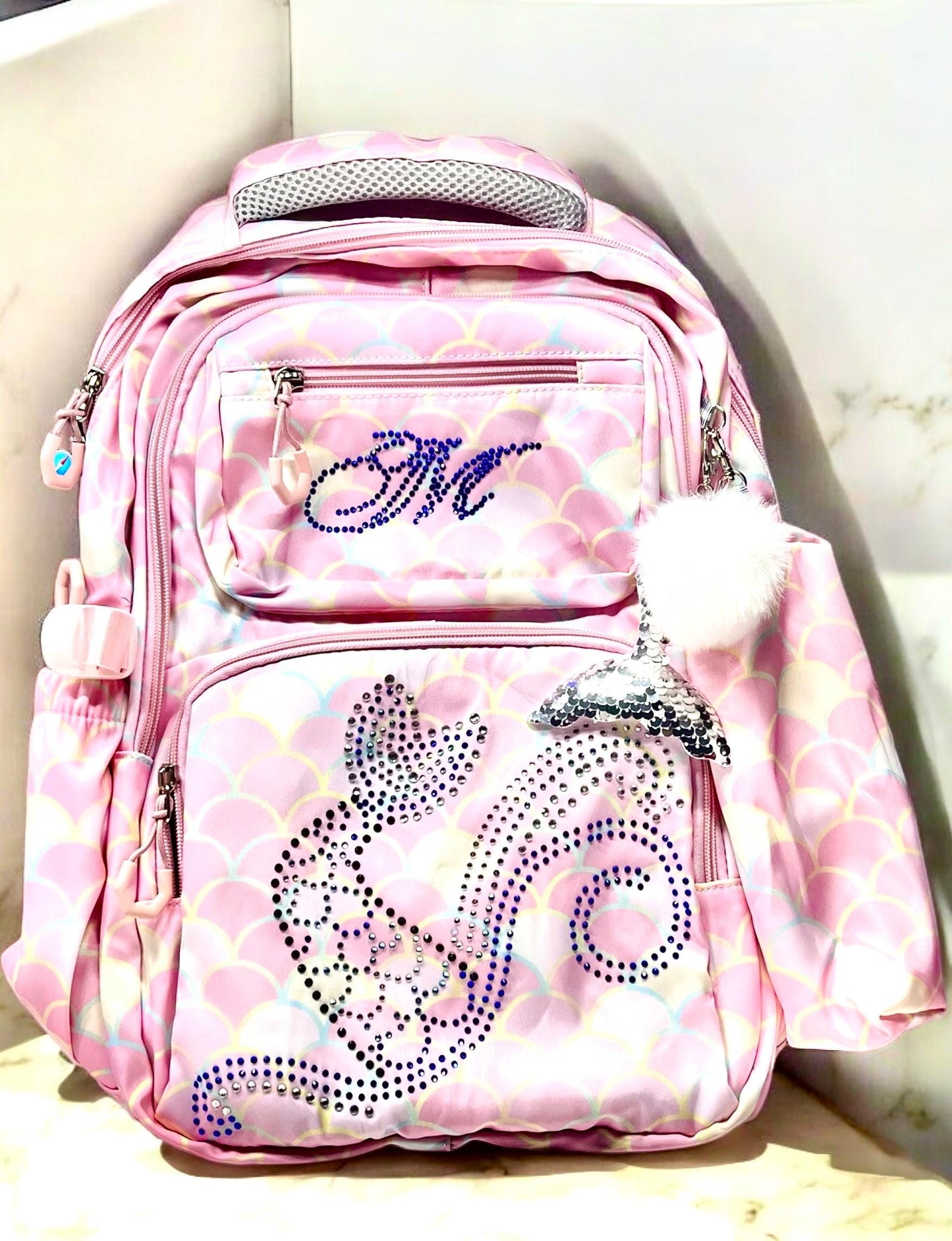 3-in-1 Mermaid Backpack Set for Kids: Quality School Bag, Pencil Purse & Lunchbox with Keychain, Colorful Mermaid Backpack Trio.