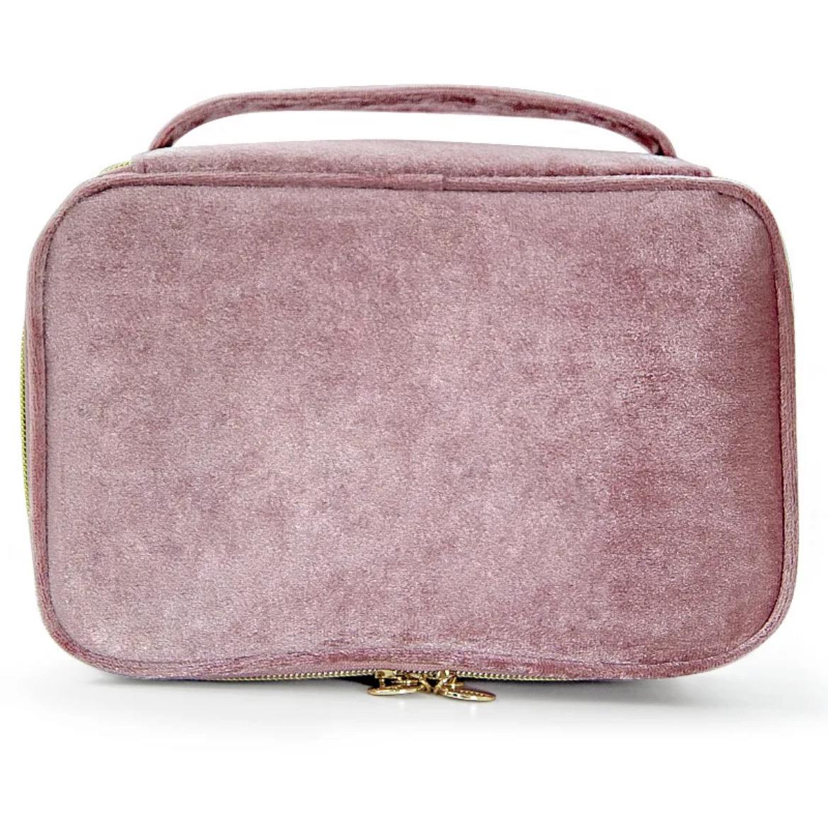 Personalized velvet makeup bag. Custom make up bag, crown rhinestones toiletries bag, honeymoon bag, quinceanera gift, crown gift