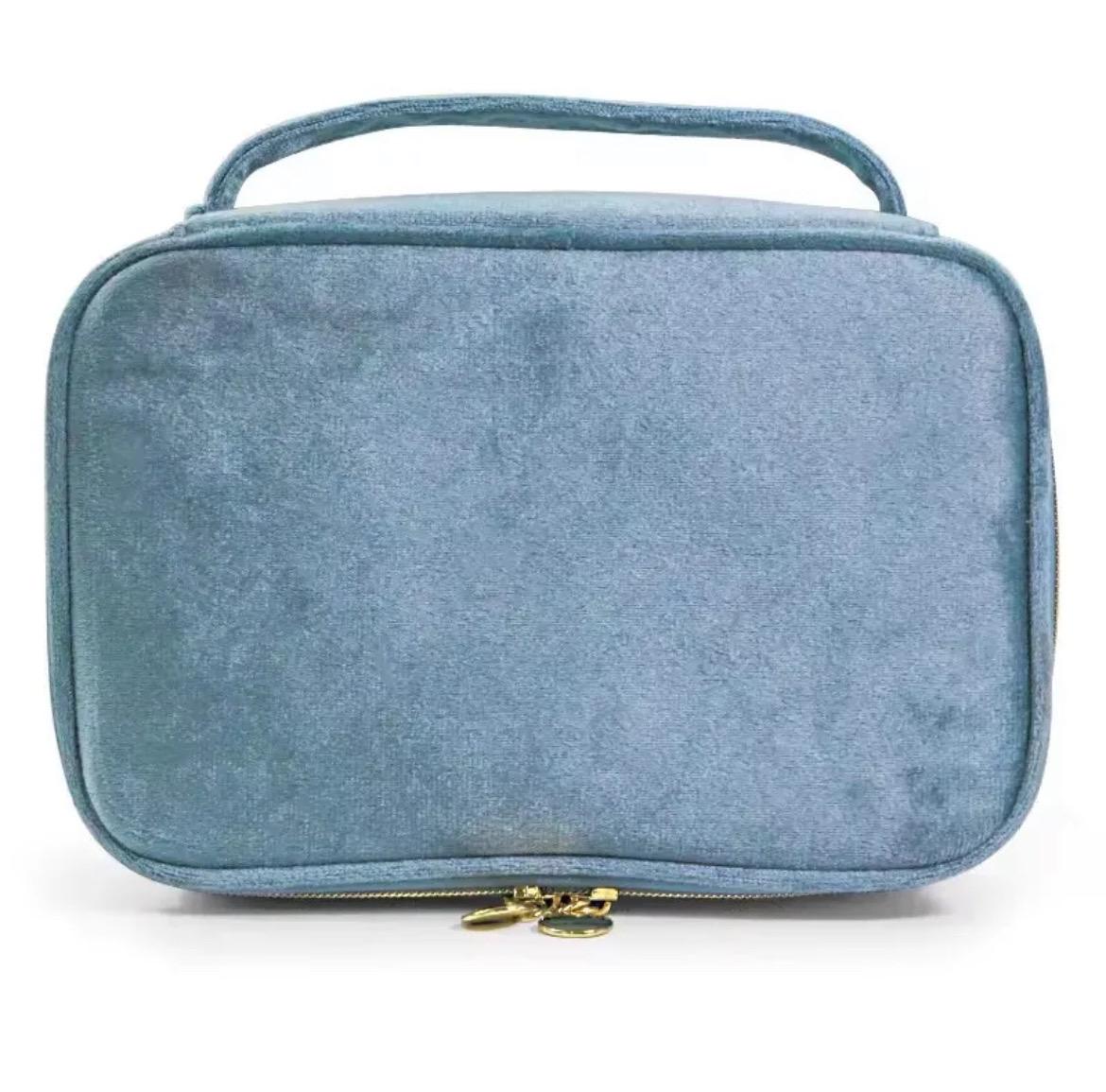 Personalized velvet makeup bag. Custom make up bag, crown rhinestones toiletries bag, honeymoon bag, quinceanera gift, crown gift