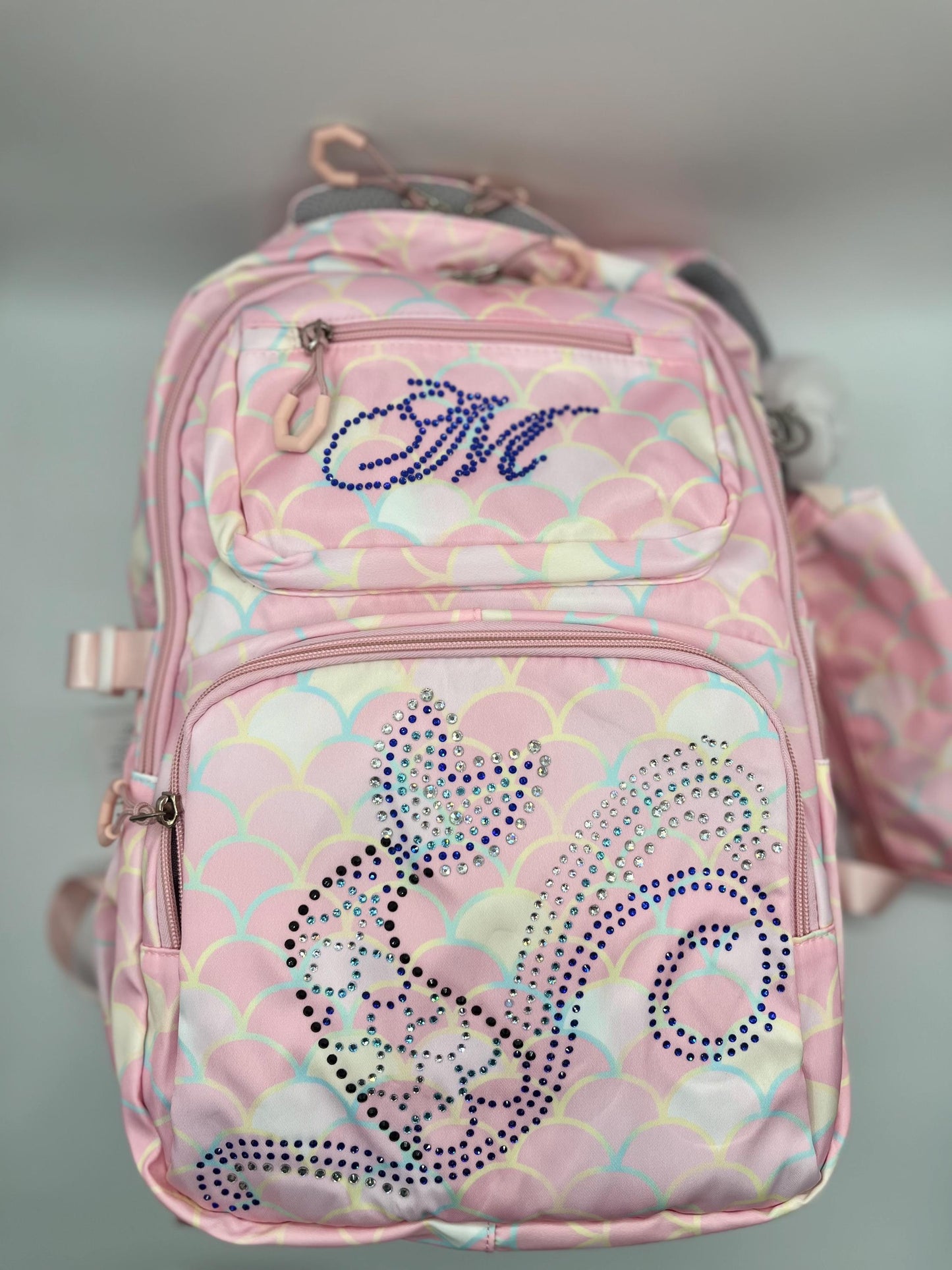 Backpack for kids, Back to school, rhinestones tail, mermaid backpack, quality bag, pearls, custom , purse for pencils, lunchbox