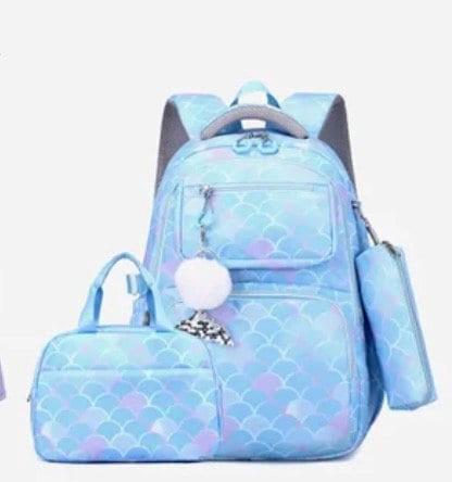 Backpack for kids, Back to school, 3-in-1 backpack, mermaid backpack, pears, quality bag, pearls, custom , purse for pencils, lunchbox