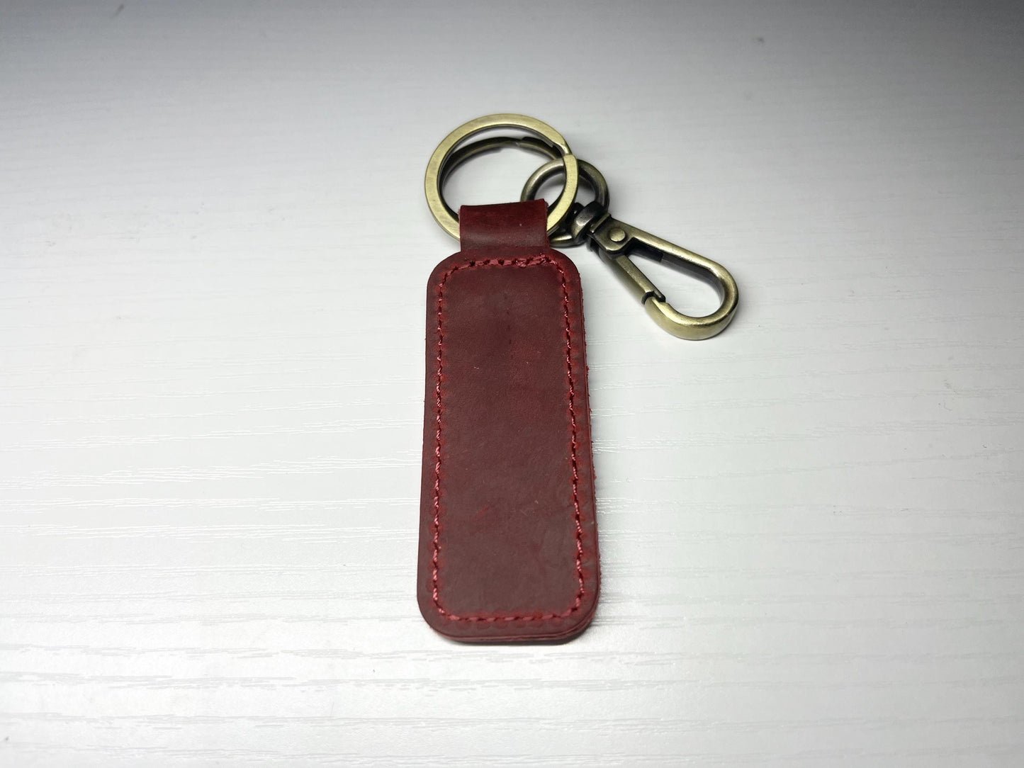 Personalized initialized leather keychain, key fob, custom keychain, leather initial keychain, shipping anniversary gift in box and bow