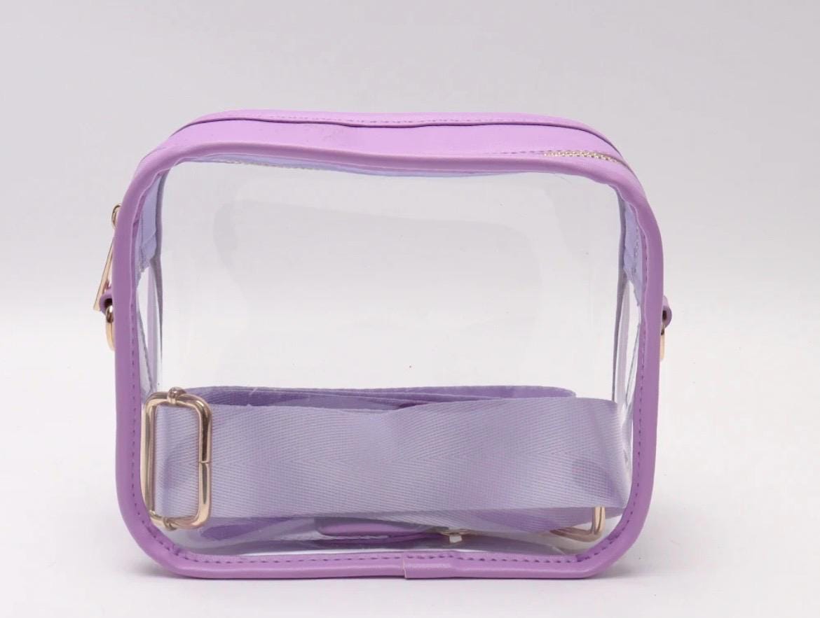 Clear Stadium Bag Crossbody, Game day bag, Makeup bag, Purse, Clear Bag with Strap, Transparent Bag for Stadium, Clear Concert Bag