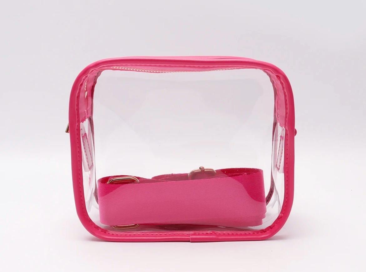 Clear Stadium Bag Crossbody, Game day bag, Makeup bag, Purse, Clear Bag with Strap, Transparent Bag for Stadium, Clear Concert Bag