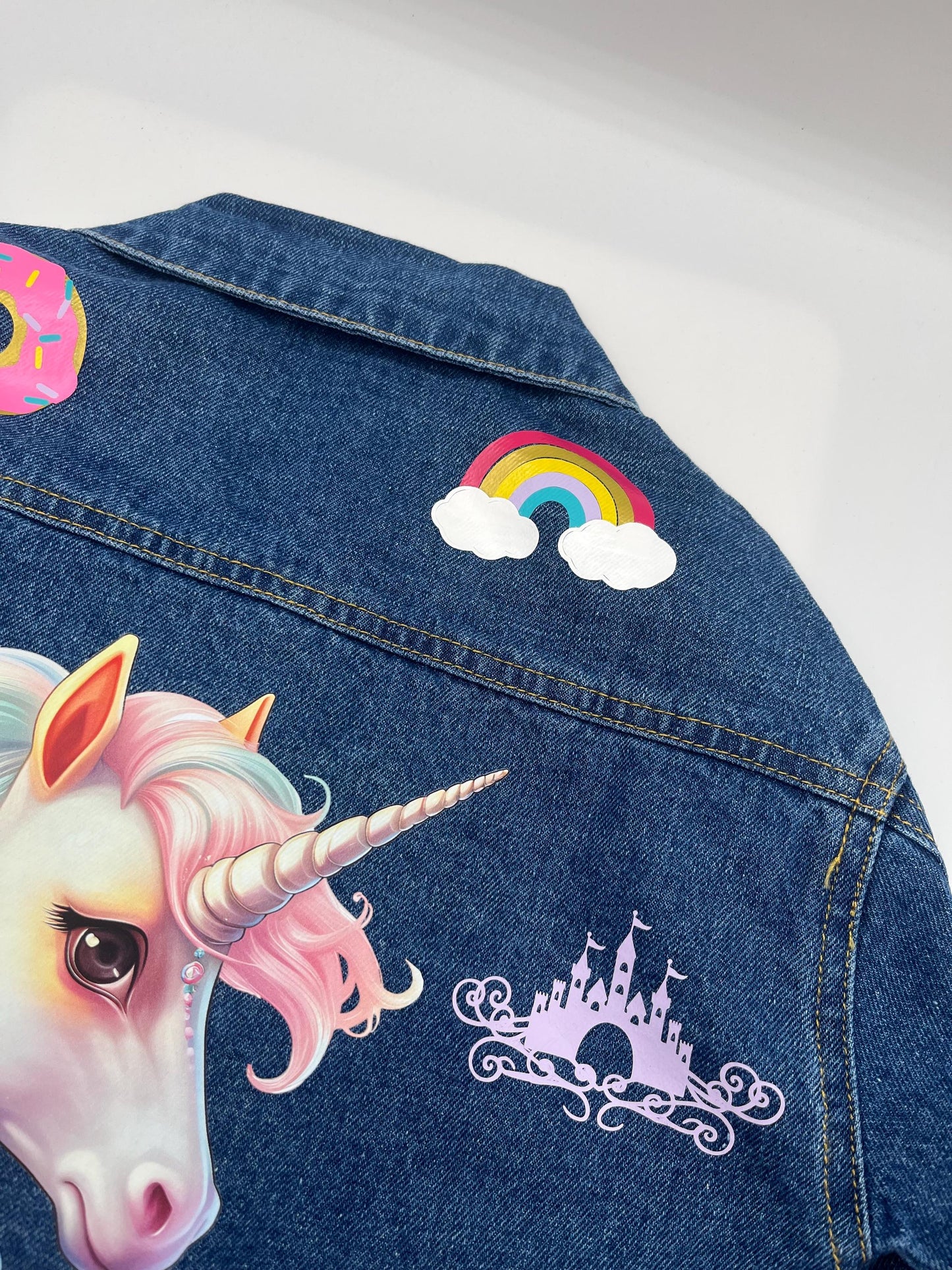 Personalized Unicorn Denim Jacket for Kids, Custom Flower Girl Gift, Toddler Jean Outerwear, Personalized Kids Denim Jacket, Custom Toddler