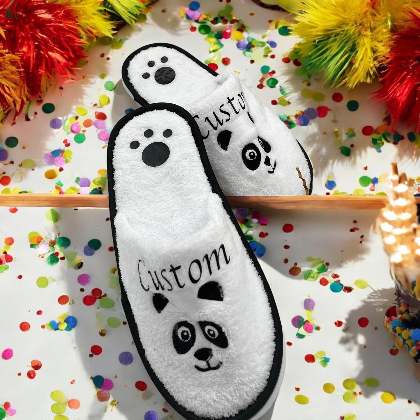 Personalized Fluffy Kids Slippers: Cozy Birthday Gift for Spa Parties, Teenagers & Birthday Celebrations, Customized Plush Slippers for Kids