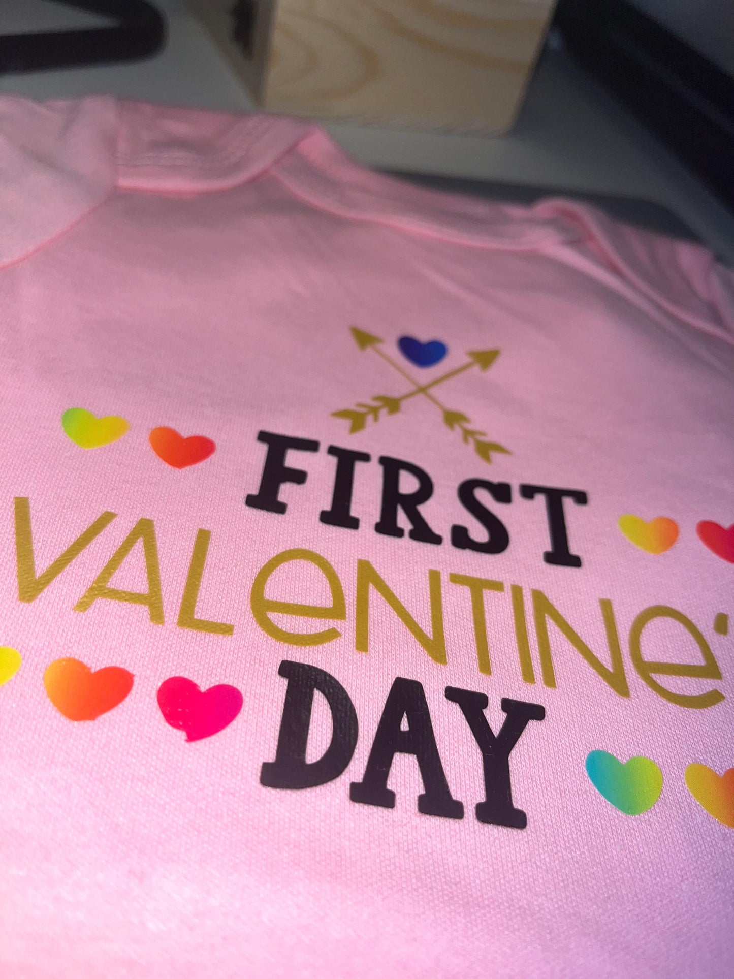 Baby bodysuit 0-12 months, 100% cotton, My first Valentine’s Day, Blue and Pink Kids bodysuit, Baby Gift, Newborn Outfit, Newborn Gift
