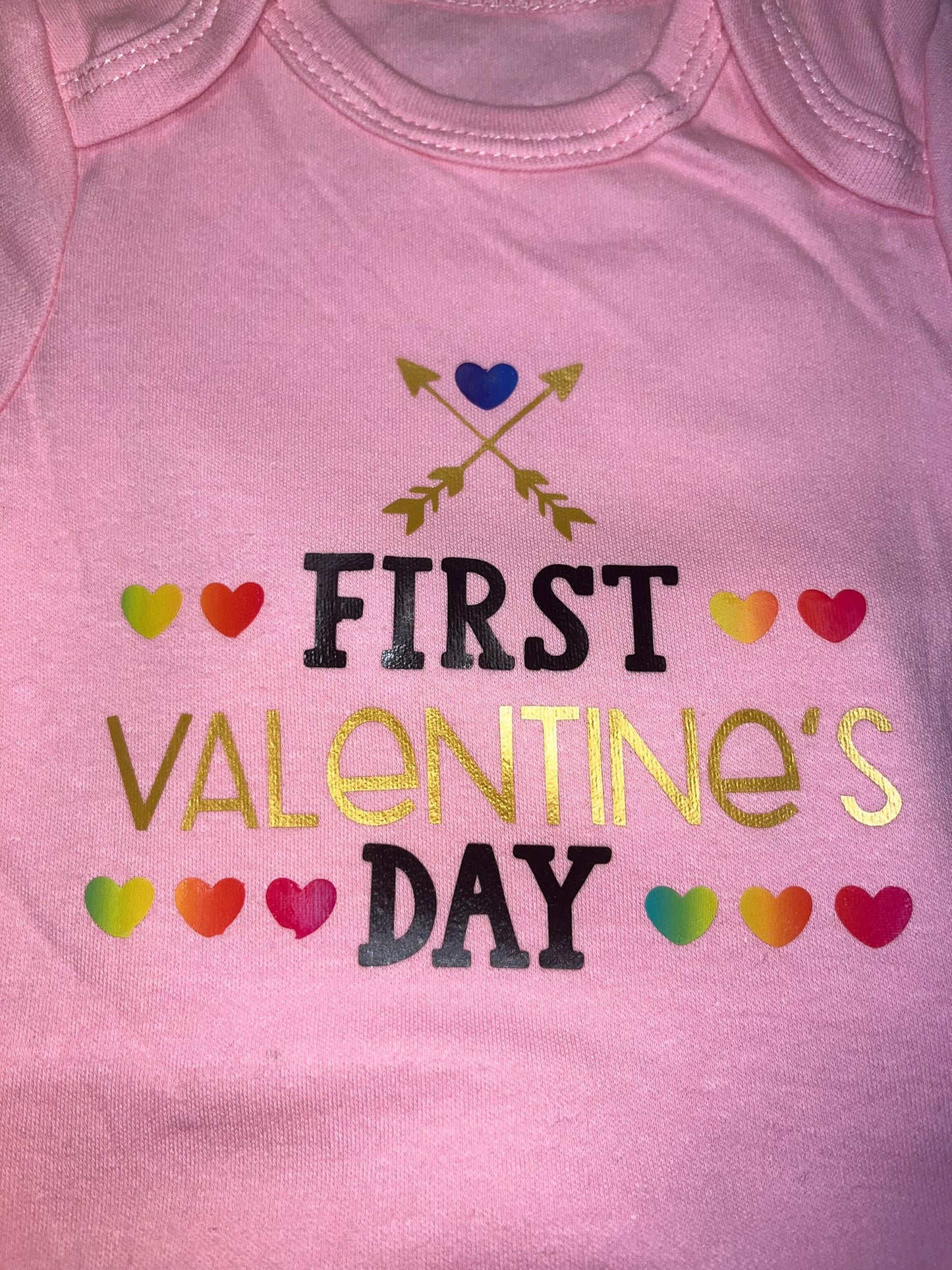 Baby bodysuit 0-12 months, 100% cotton, My first Valentine’s Day, Blue and Pink Kids bodysuit, Baby Gift, Newborn Outfit, Newborn Gift