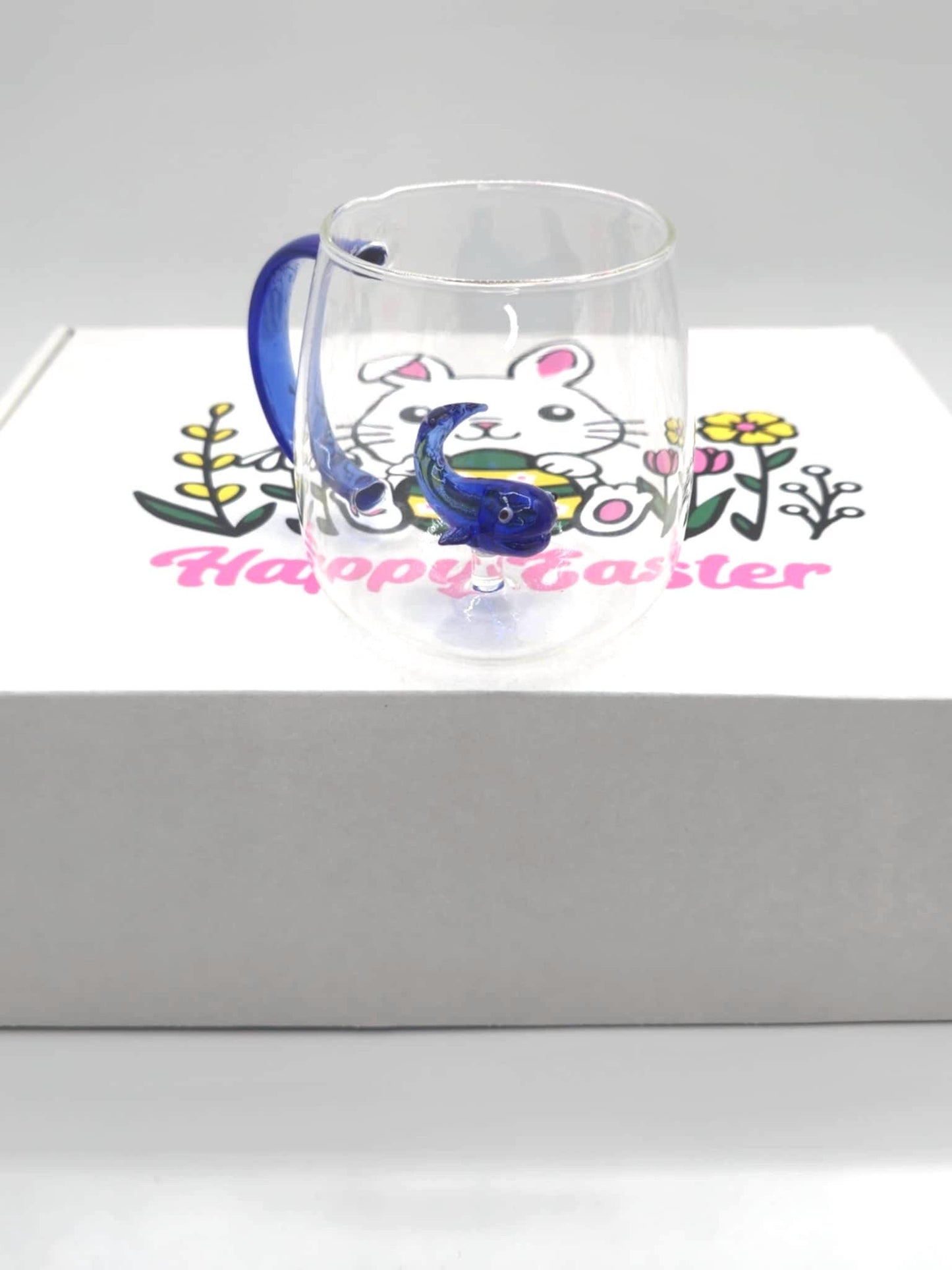 Set of 2, 4, 6 glass mug, Easter gift, Gift for birthday, Personalized Glassware Gift Set in a Beautifully Packaged Box with Bow, glass cup