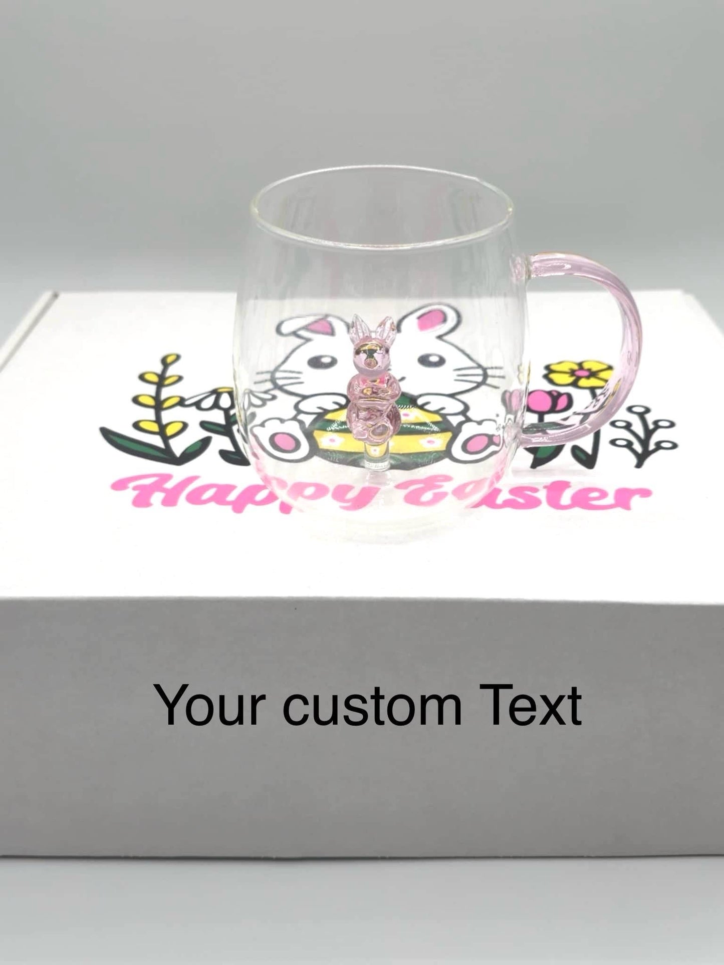 Set of 2, 4, 6 glass mug, Easter gift, Gift for birthday, Personalized Glassware Gift Set in a Beautifully Packaged Box with Bow, glass cup