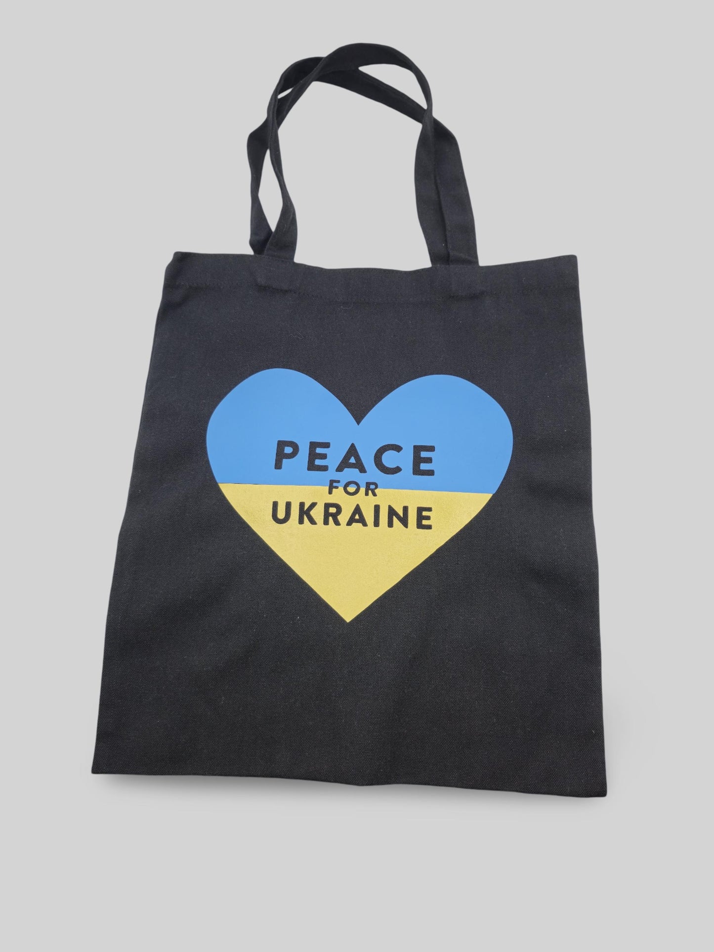 Natural Cotton Tote Bag - Sunflower & Heart Glasses Design | Ukrainian Flag Colors | Eco-Friendly, Reusable Shopping Bag