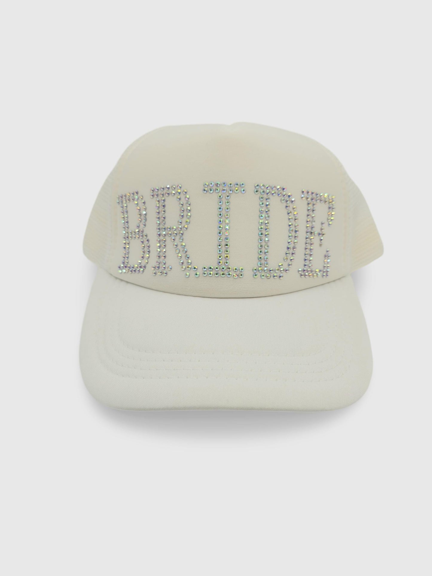 Rhinestone Bride - Wifey Sun Hat – Stylish Cap, Sparkling white Glitter Hat, Fashionable Women's Hat, Summer Mesh Cap,
