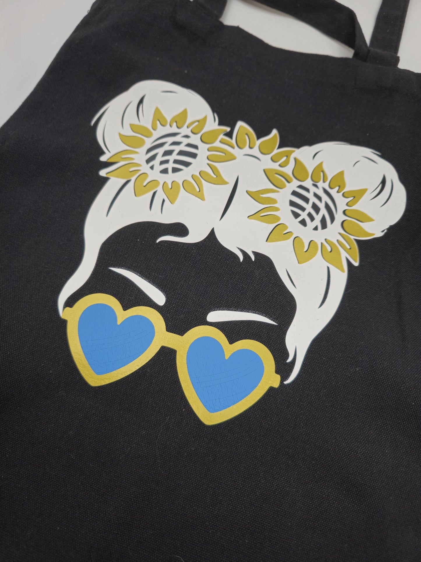 Sunflower Heart Glasses Cotton Tote Bag – Ukrainian Flag Colors