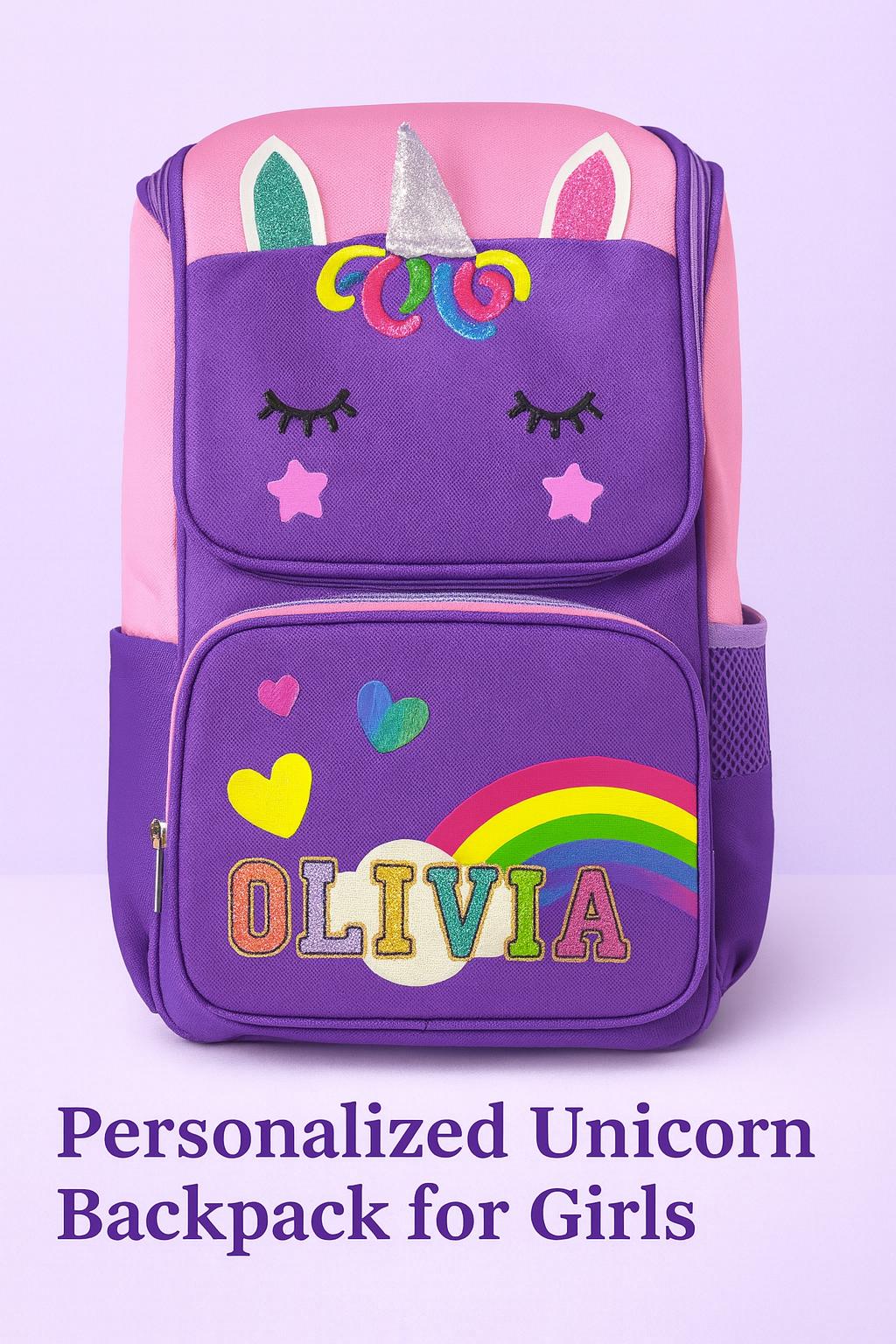 High quality backpack for school, Personalized Rainbow backpack, Backpack with Name, Custom Unicorn backpack, Unicorn gift for girl and boy
