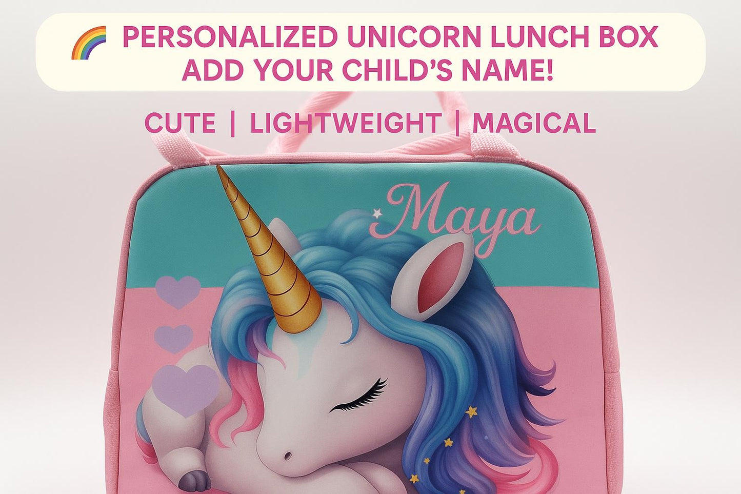 Lunch box for kids in unicorn theme, Kids Lunch Box with his Name, Back to school gift, Kindergarten, Unicorn Lunch Box, Birthday Gifts