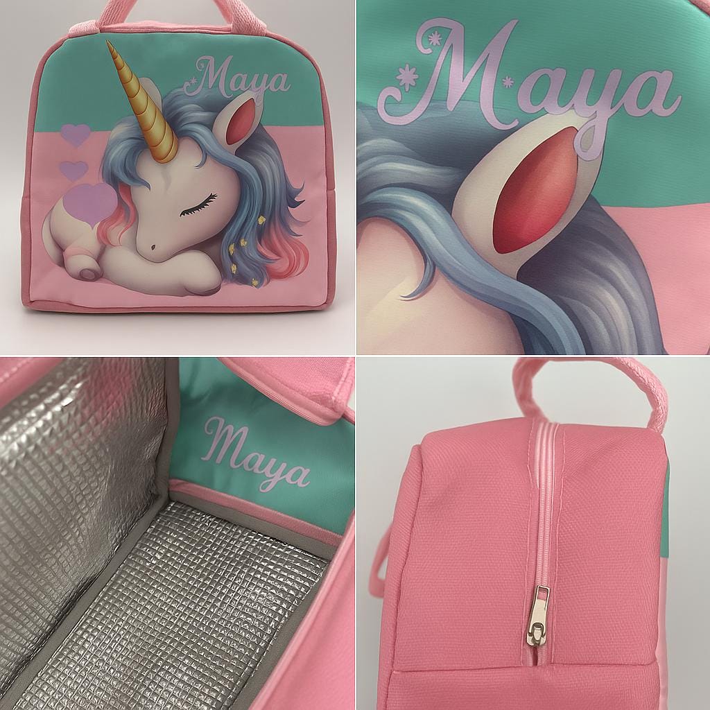 Lunch box for kids in unicorn theme, Kids Lunch Box with his Name, Back to school gift, Kindergarten, Unicorn Lunch Box, Birthday Gifts