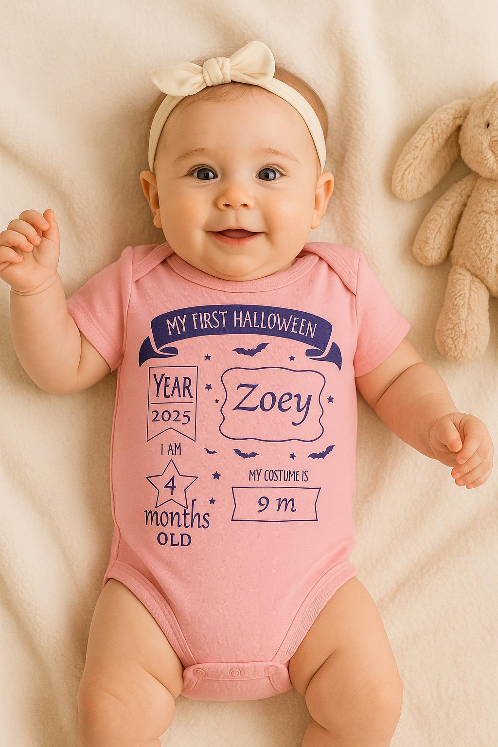 My First Halloween Baby Bodysuit | Infant Halloween Outfit | Baby Girl Boy Clothes | Newborn Halloween Gift | Personalized Baby Outfit