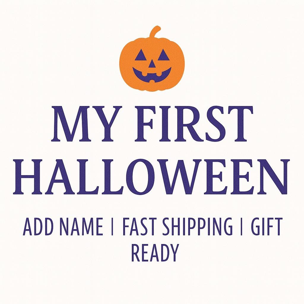 My First Halloween Baby Bodysuit | Infant Halloween Outfit | Baby Girl Boy Clothes | Newborn Halloween Gift | Personalized Baby Outfit