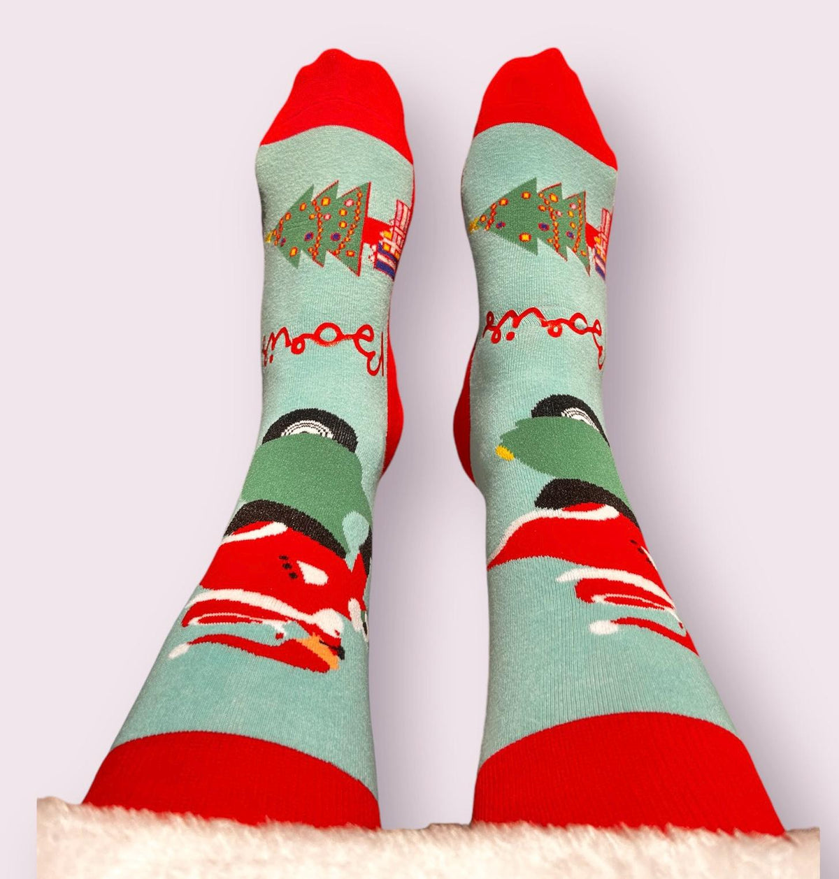 Personalized Santa Socks, Funny Christmas Holiday Crew Socks