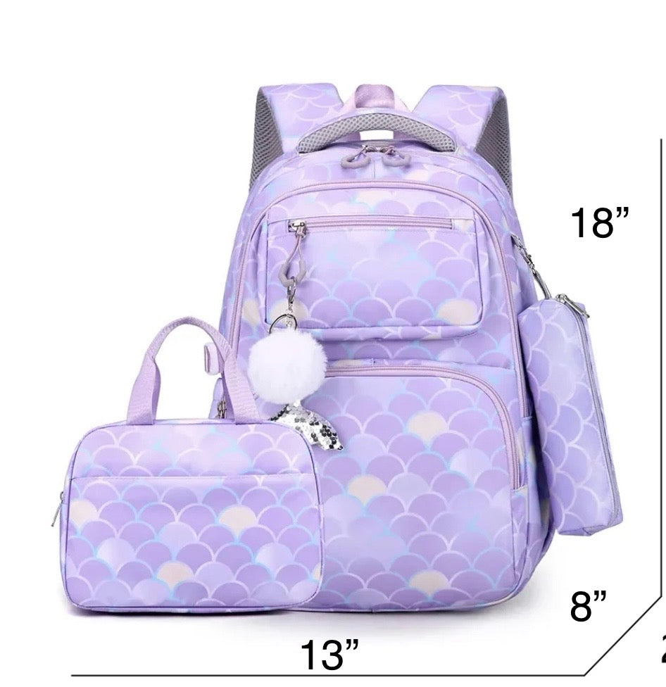 School Kids backpack with lunchbox and pencil case