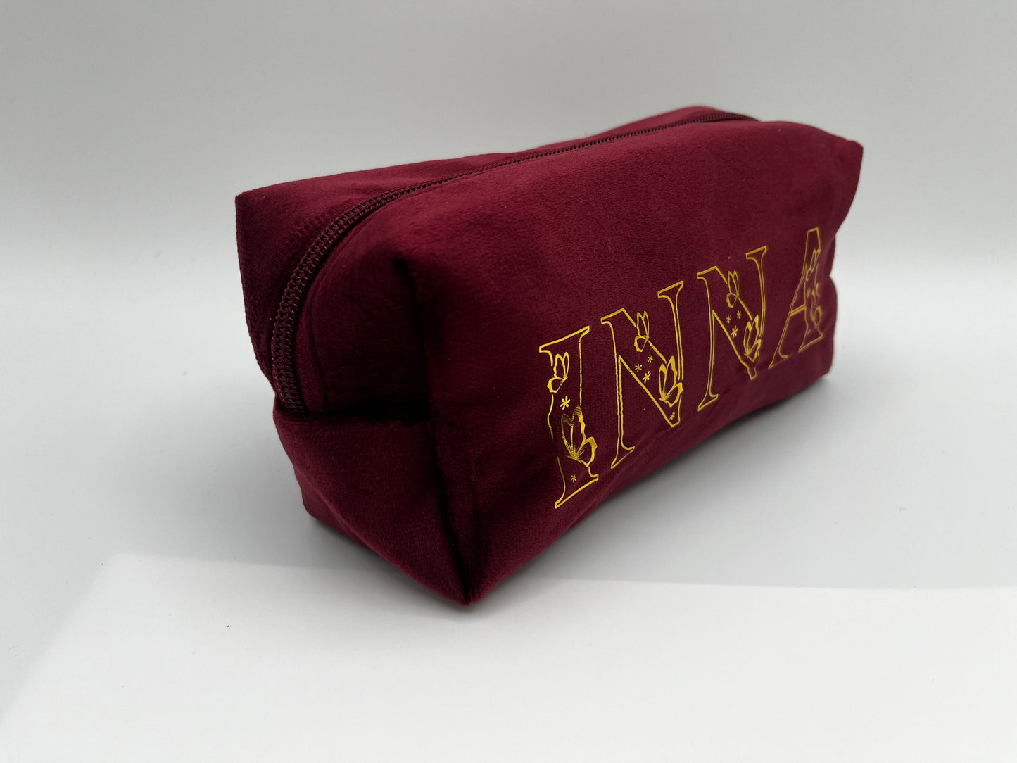 Velvet Makeup Bag Personalized Birthday Gift for Her Women Best Friend Birthday Teen Girl Gift Velvet Cosmetic Travel Bag Velour Pouch