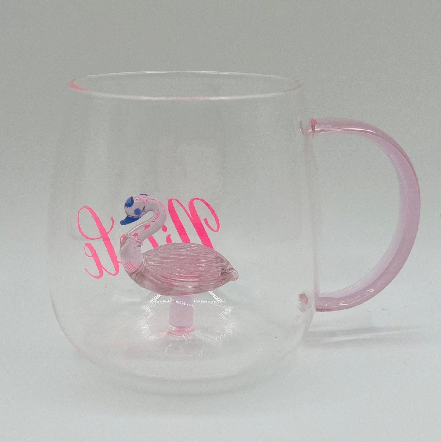 Glass cups with 3D figures. Personalized Coffee Cup Glass , Gifts for Women, Friends, Bridesmaids Personalized Glass Cup, cute tea cup,