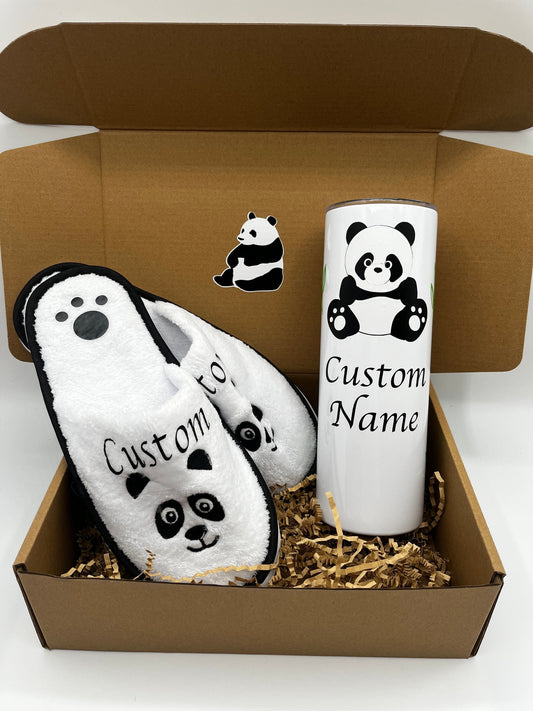 Gift set for kids, tumbler for children, spa parties kids, gift in box, birthday party gift, panda toy gift,