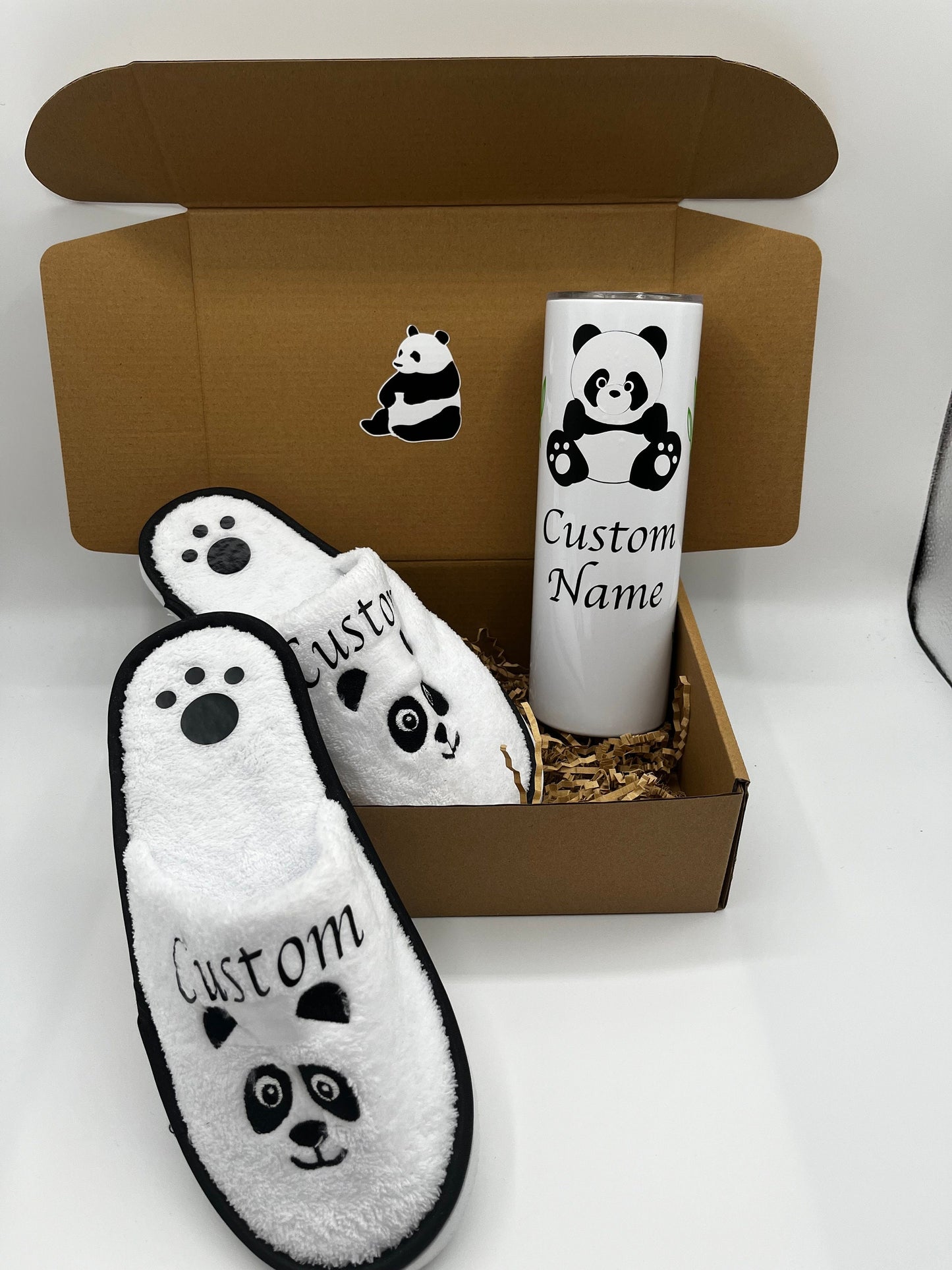 Personalized Panda Slippers: Cozy Spa Sleepover Party Favors
