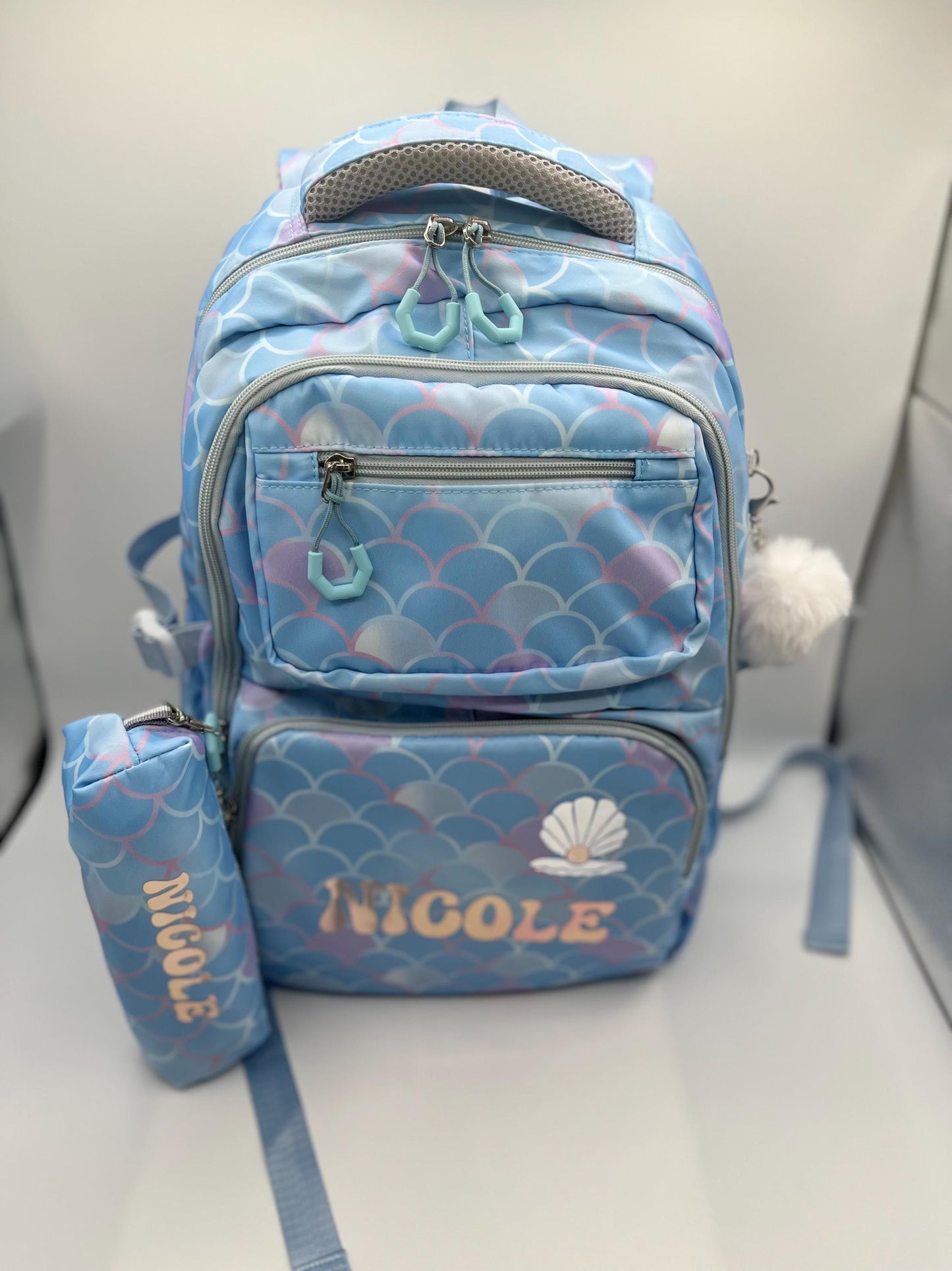 Personalized Mermaid Backpack, Lunch Bag, pencil case, Custom Back to School Gifts, Gifts for Girls, Birthday Gifts, School Bag for Girls