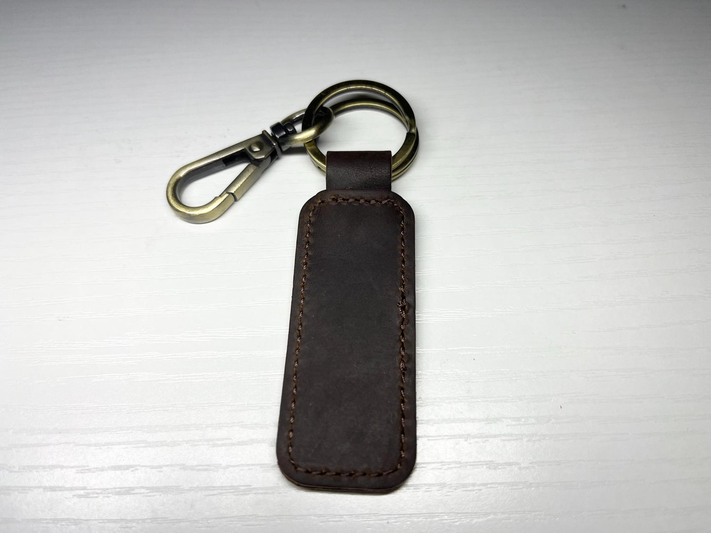 Personalized Leather Keychain, Custom Initial Key Fob, Anniversary Gift