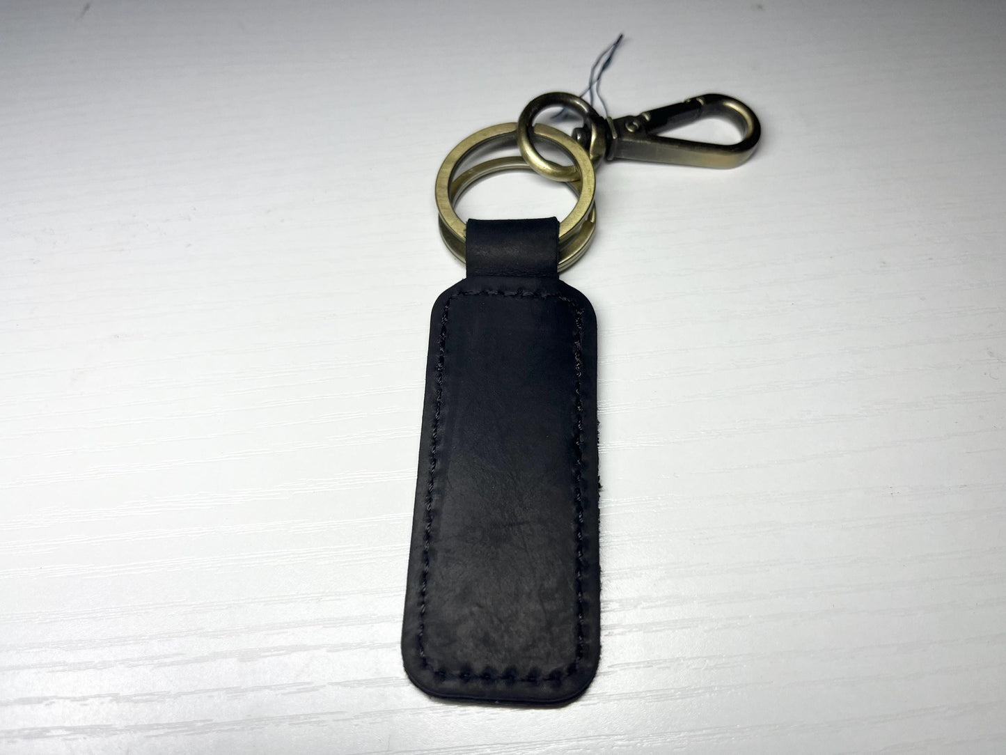 Personalized Leather Keychain, Custom Initial Key Fob, Anniversary Gift
