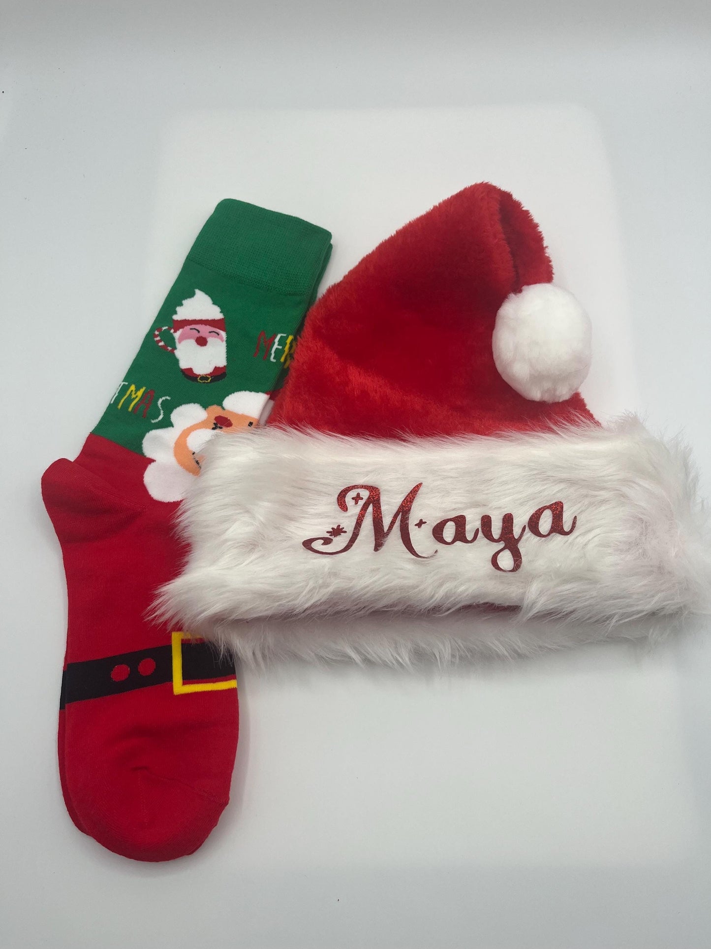 SALE Personalized Santa Hat, Customized Santa Hats, Custom Christmas Hats, Santa Hats, Holiday Hats, Velvet Santa Hats for Adult and kids