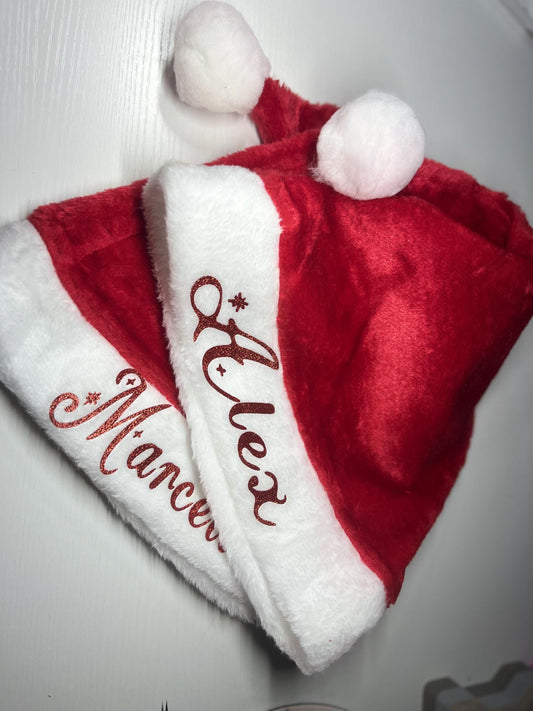 SALE Personalized Santa Hat, Customized Santa Hats, Custom Christmas Hats, Santa Hats, Holiday Hats, Velvet Santa Hats for Adult and kids