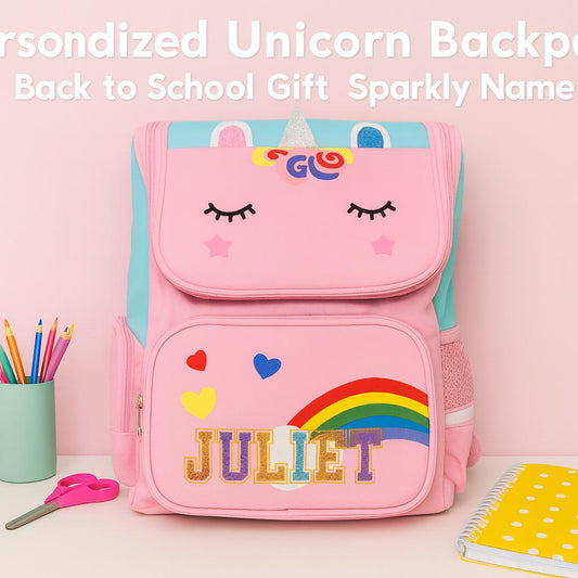 Personalized Unicorn Backpack: Rainbow School Bag