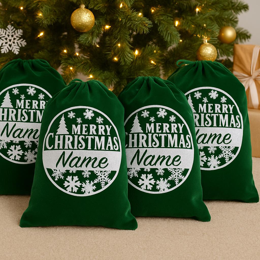Personalized Velvet Santa Sack | Corporate Christmas Gift Bag