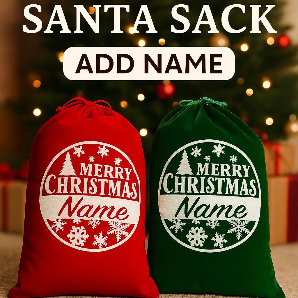 Personalized Velvet Santa Sack | Corporate Christmas Gift Bag