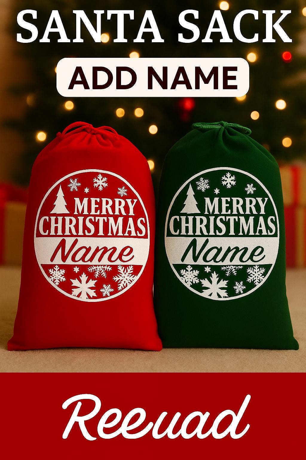 Personalized Velvet Santa Sack | Corporate Christmas Gift Bag
